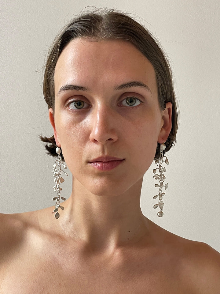 Medium Drop Earring, Silver RIER