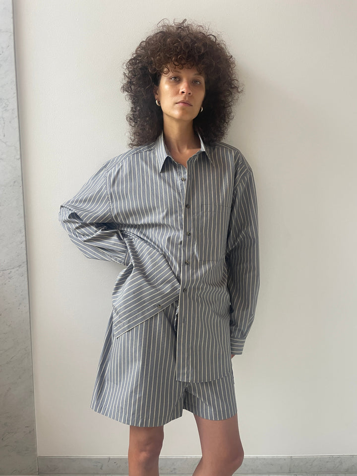 The Big Button Up, Navy Stripe GIL RODRIGUEZ