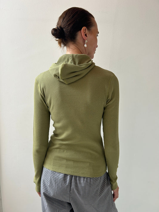Hanifa Hoodie, Moss Green BASERANGE