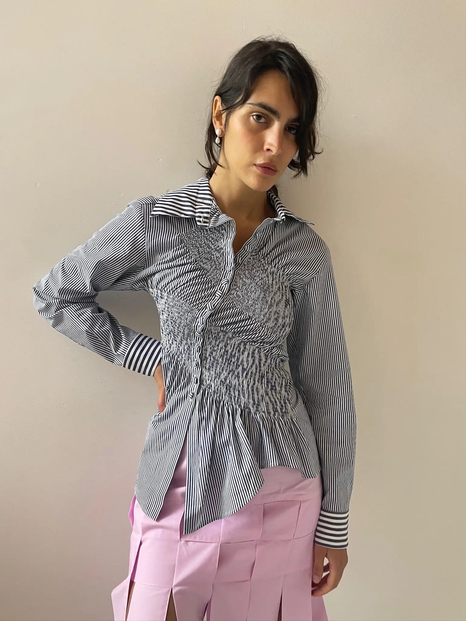 Twist Shirt Cotton, Navy Stripe SUPER YAYA