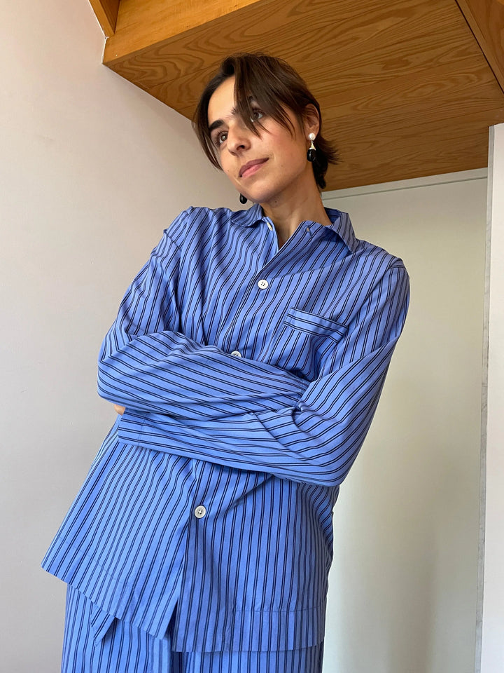 Pyjama Shirt, Boro Stripes TEKLA