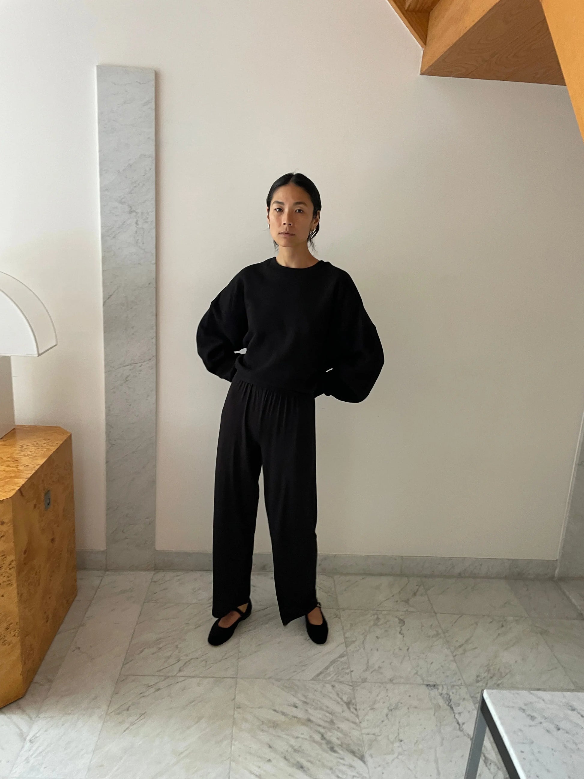 Organic Cotton Smile Sweatshirt, Black NU SWIM