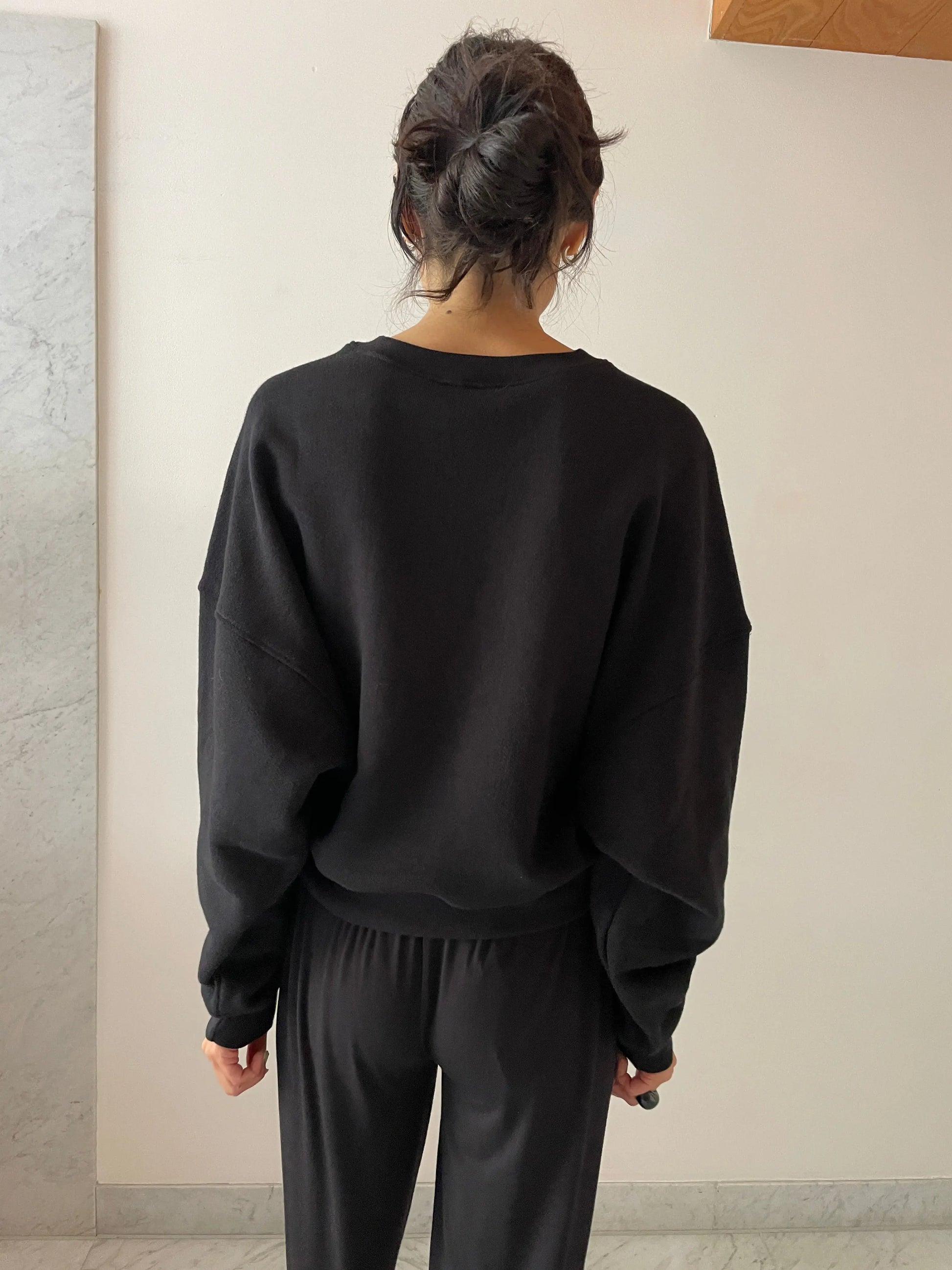 Organic Cotton Smile Sweatshirt, Black NU SWIM