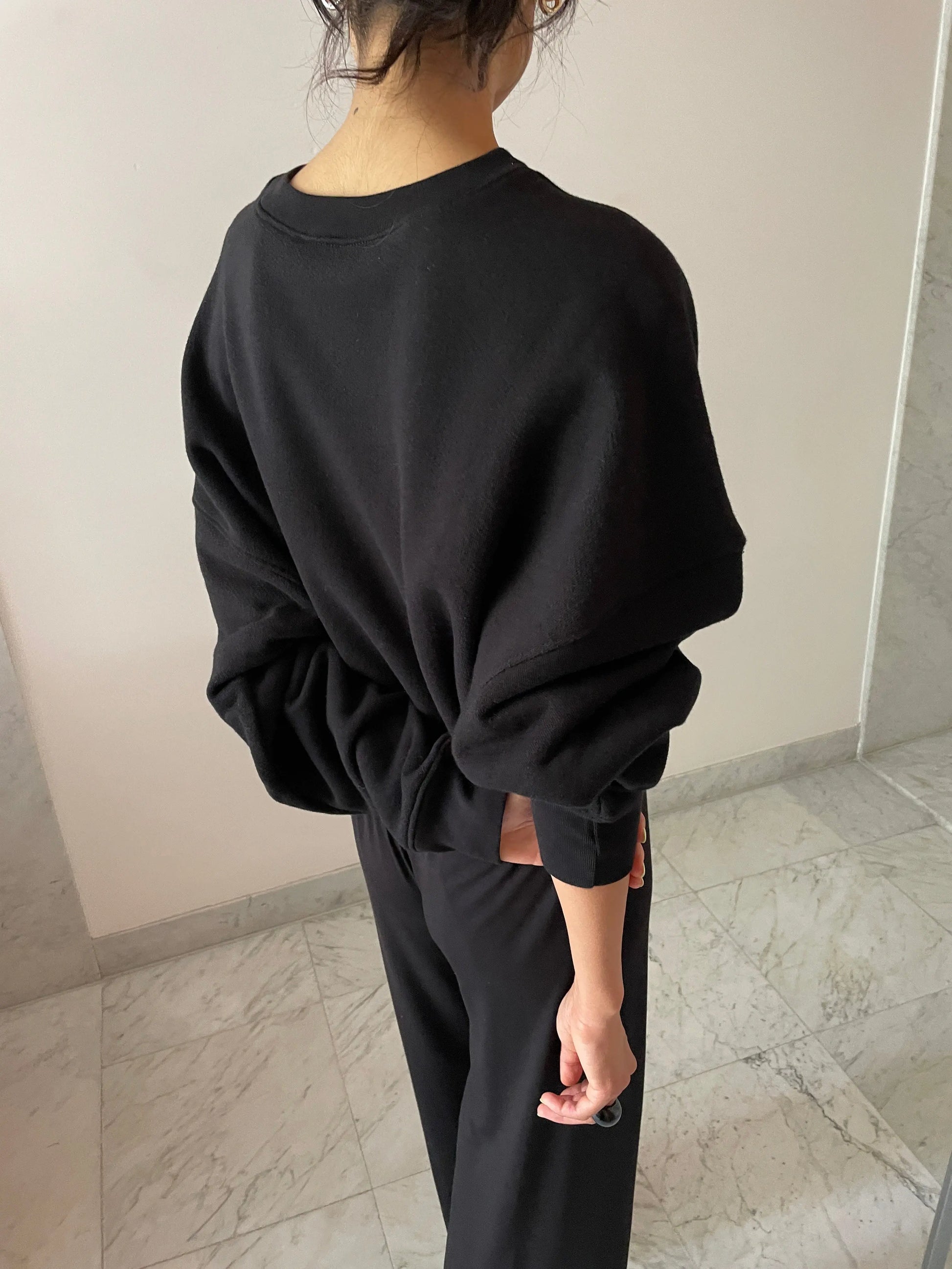 Organic Cotton Smile Sweatshirt, Black NU SWIM