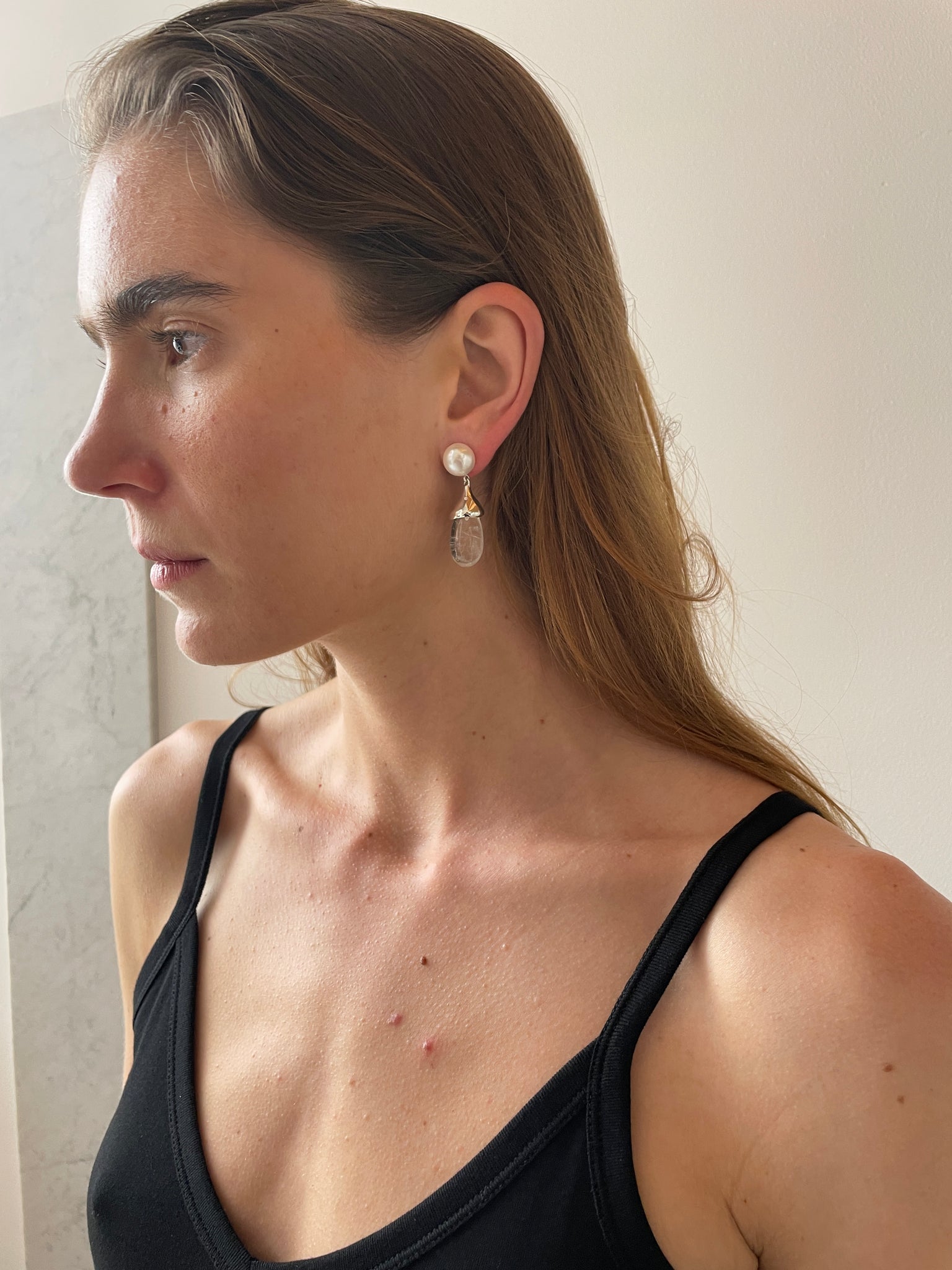 Audrey Earrings, Quartz