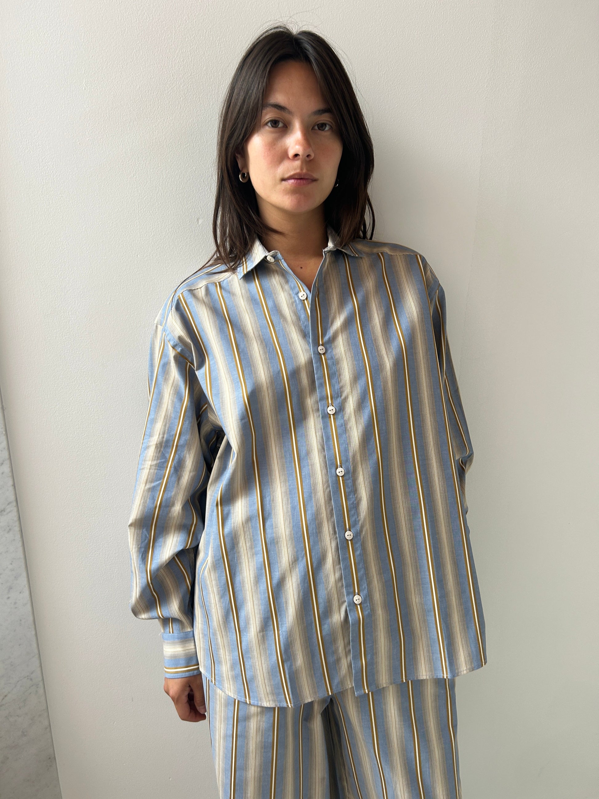 Claude Shirt, Grid Stripe BASERANGE