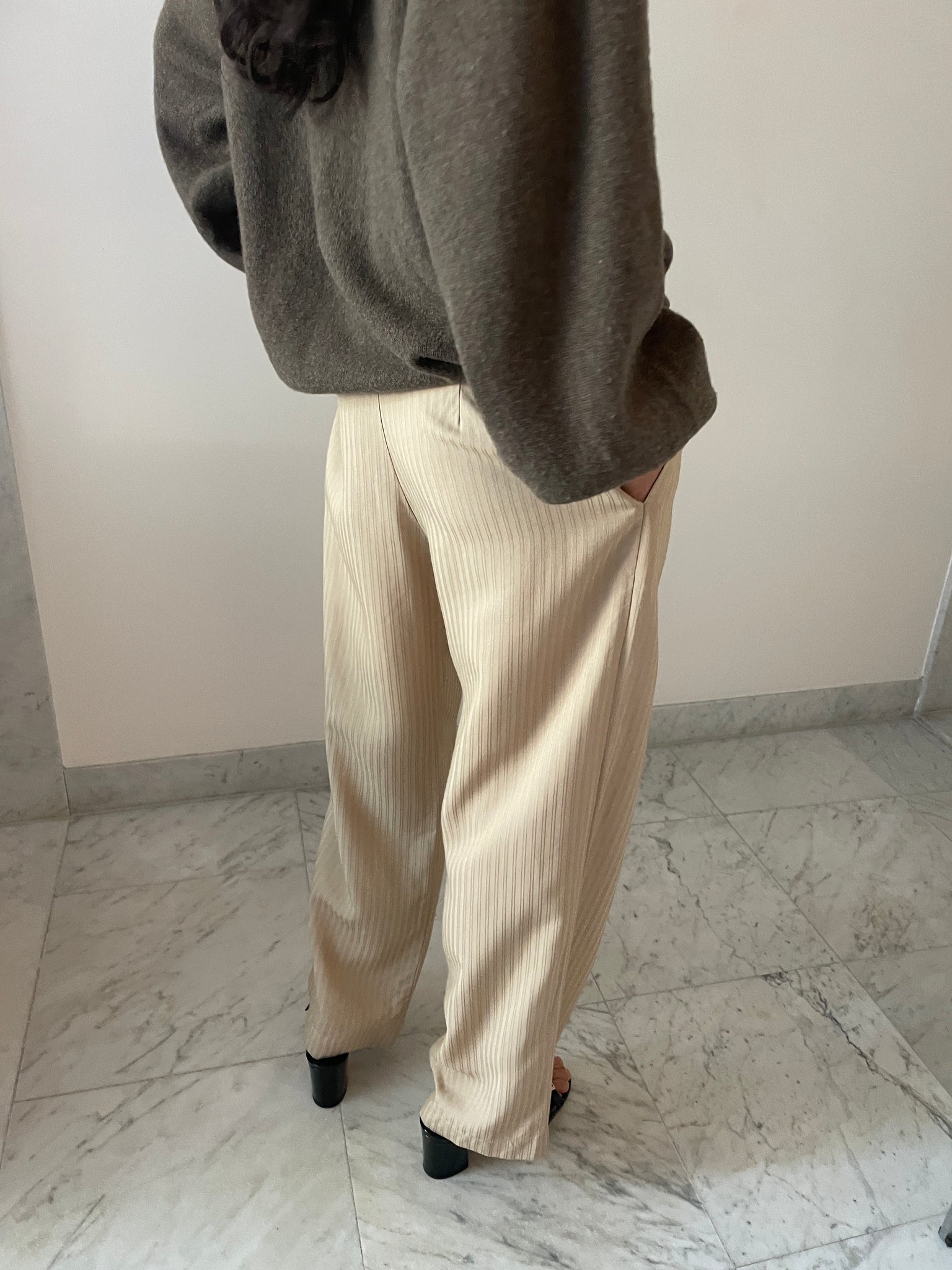 Linen Open Back Tank, Coal