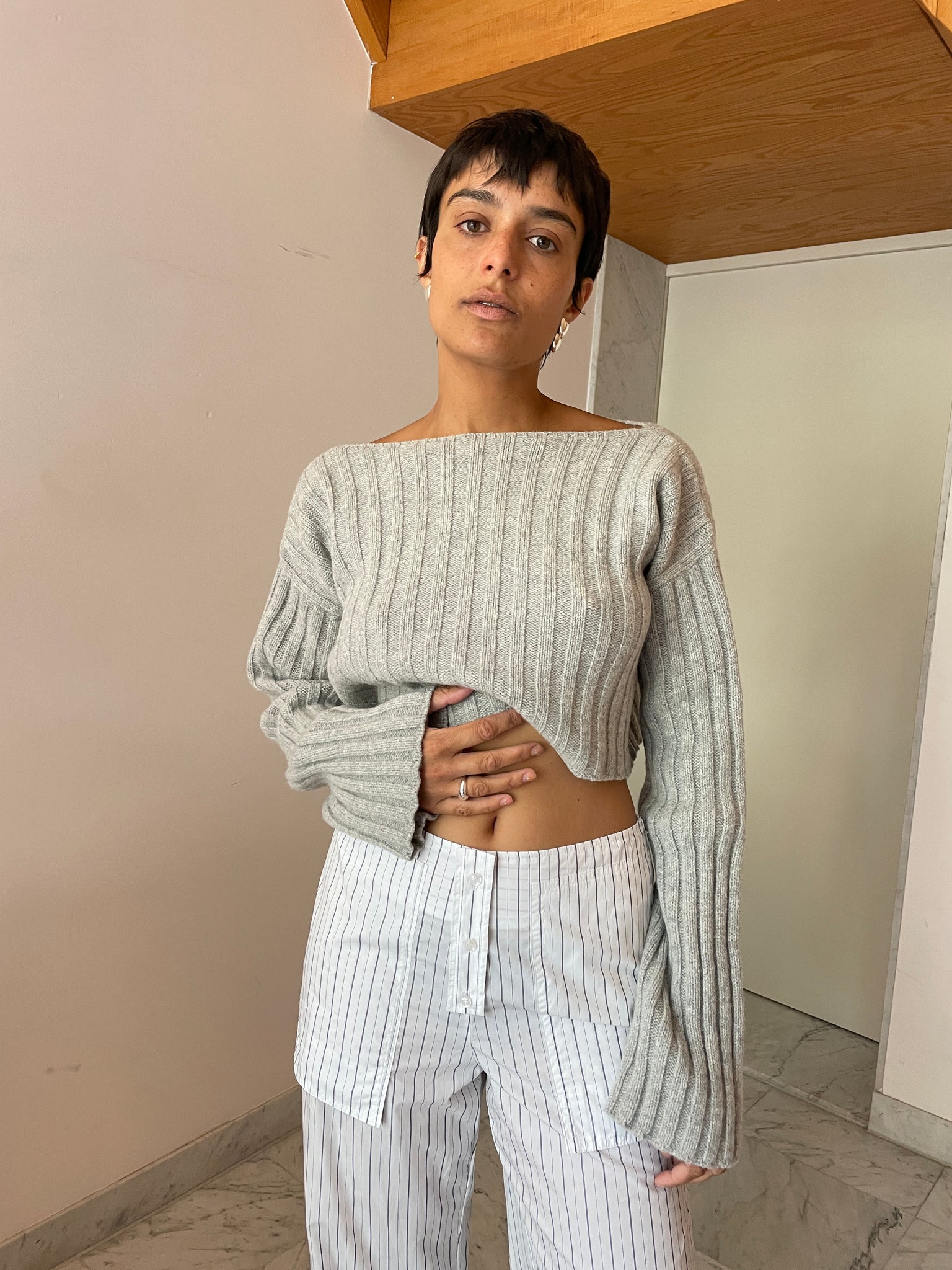 Macau Sweater, Grey Melange