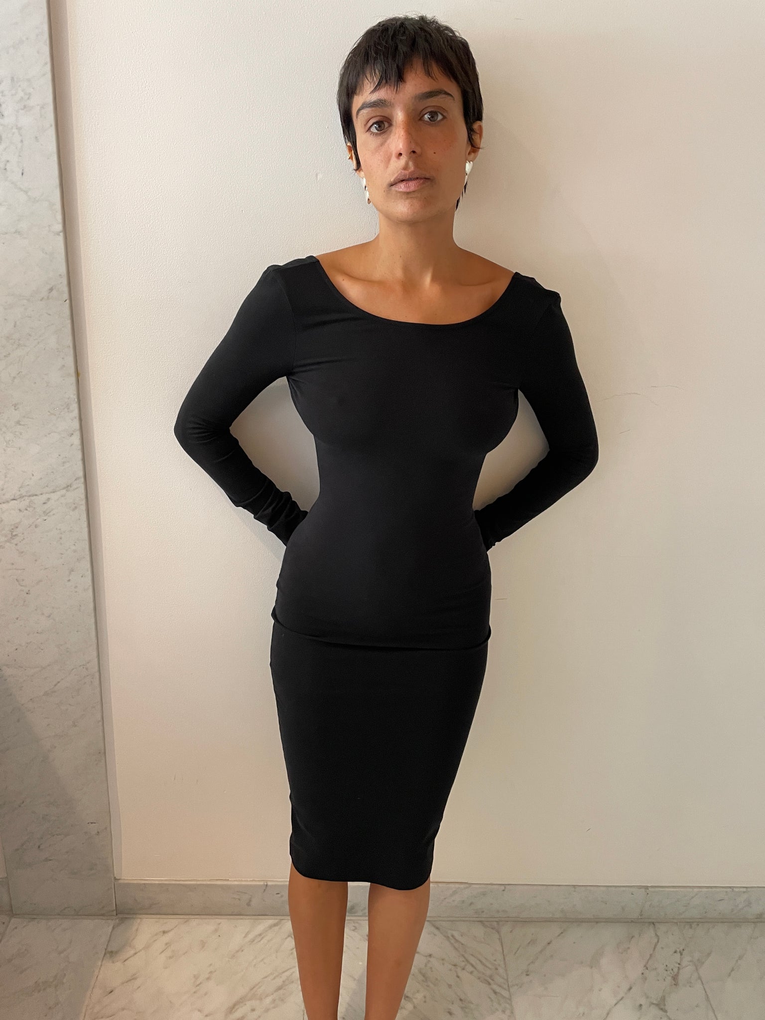 Yara Midi Dress, Black