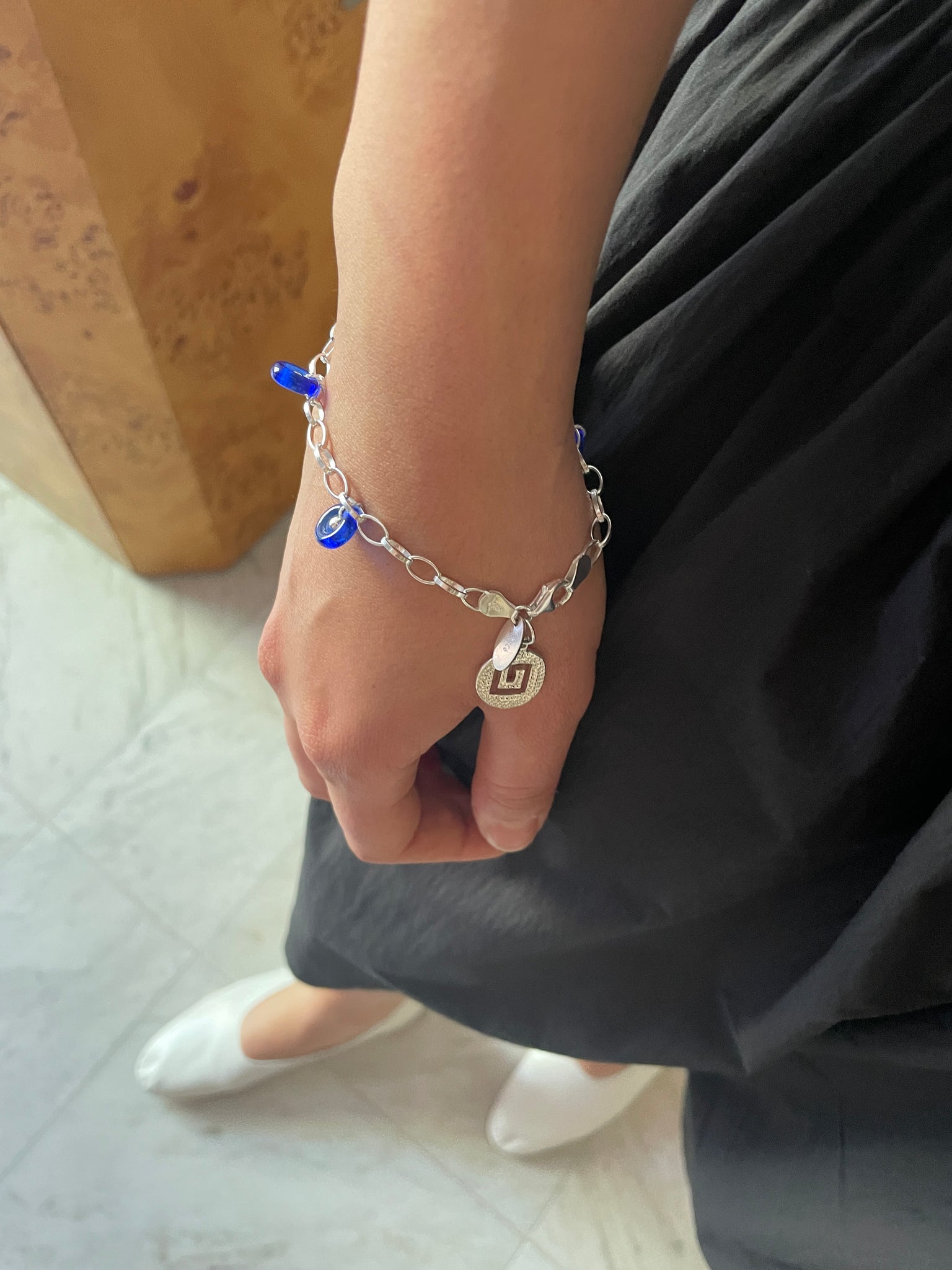 Rino Bracelet, Blue Glass
