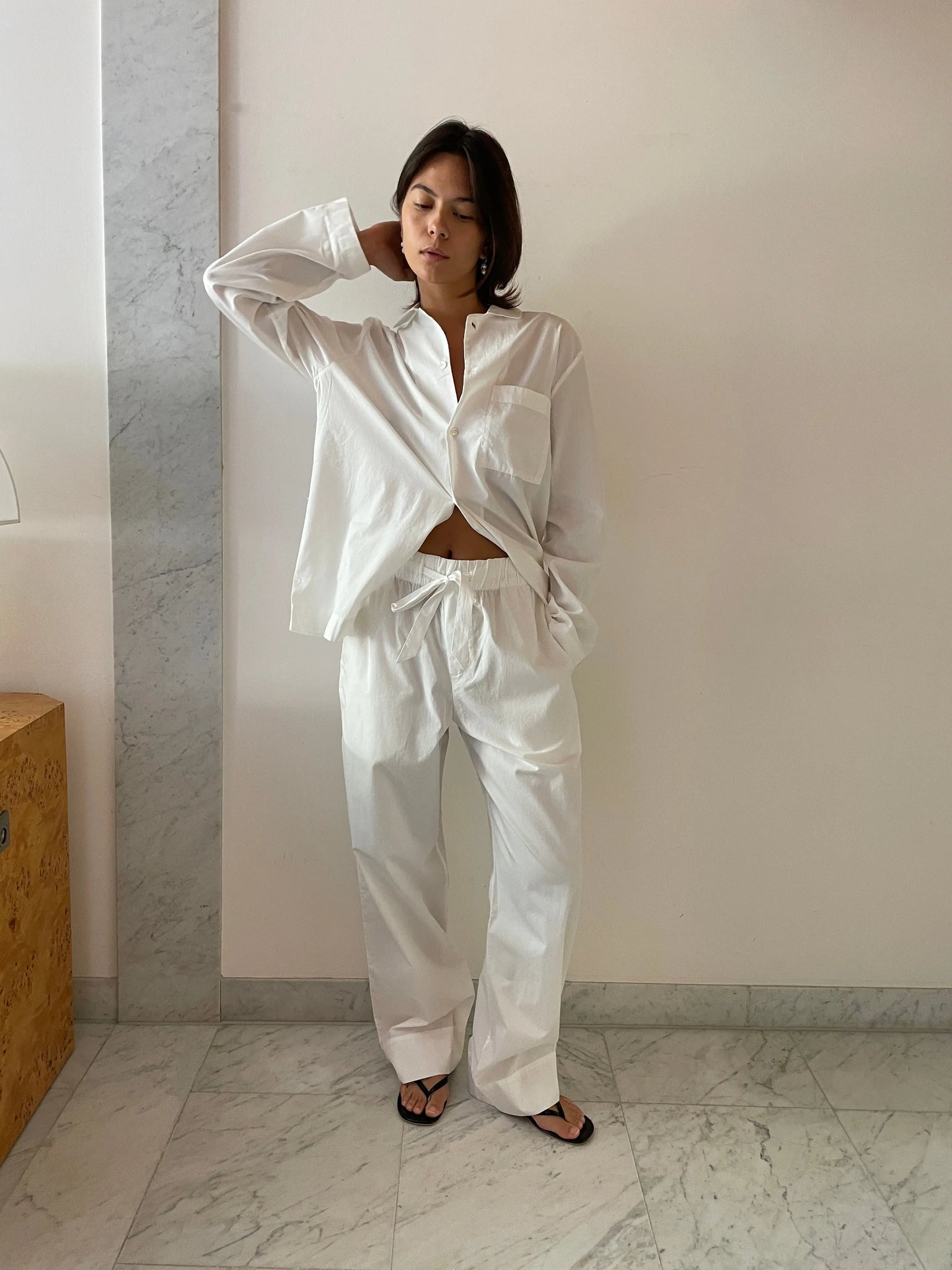 Pyjama Pants, Alabaster White TEKLA