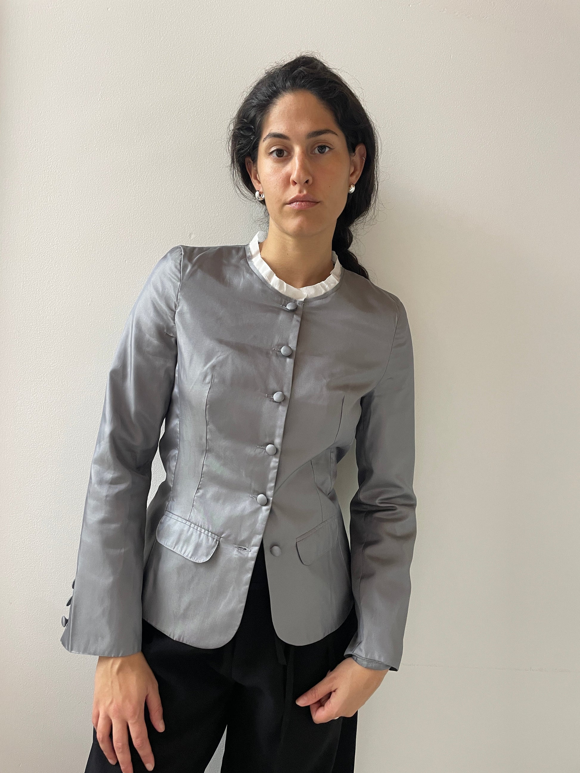 Louisa Satin Jacket, Grey Renaissance Renaissance