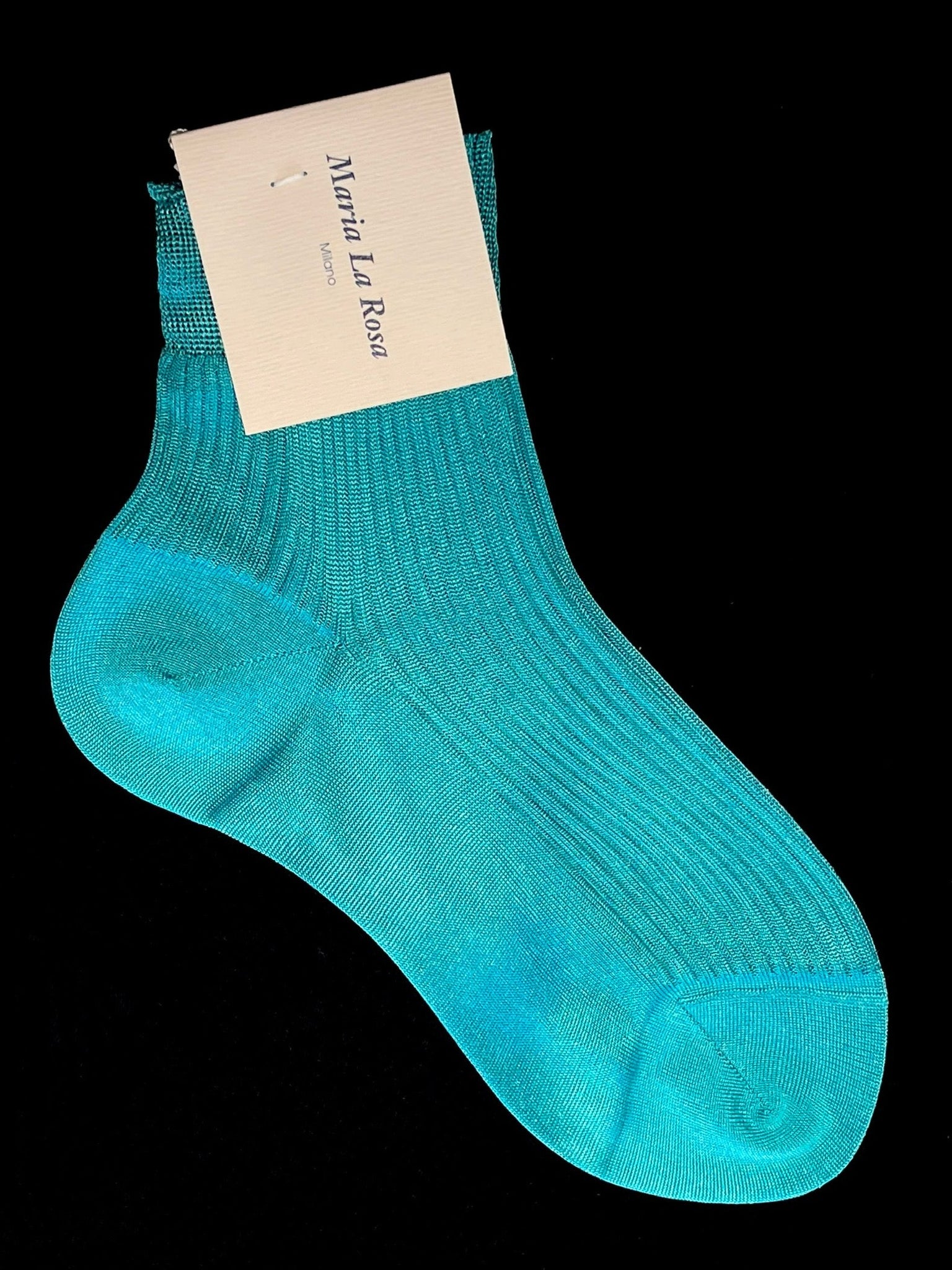 Silk Socks, Aqua Blue