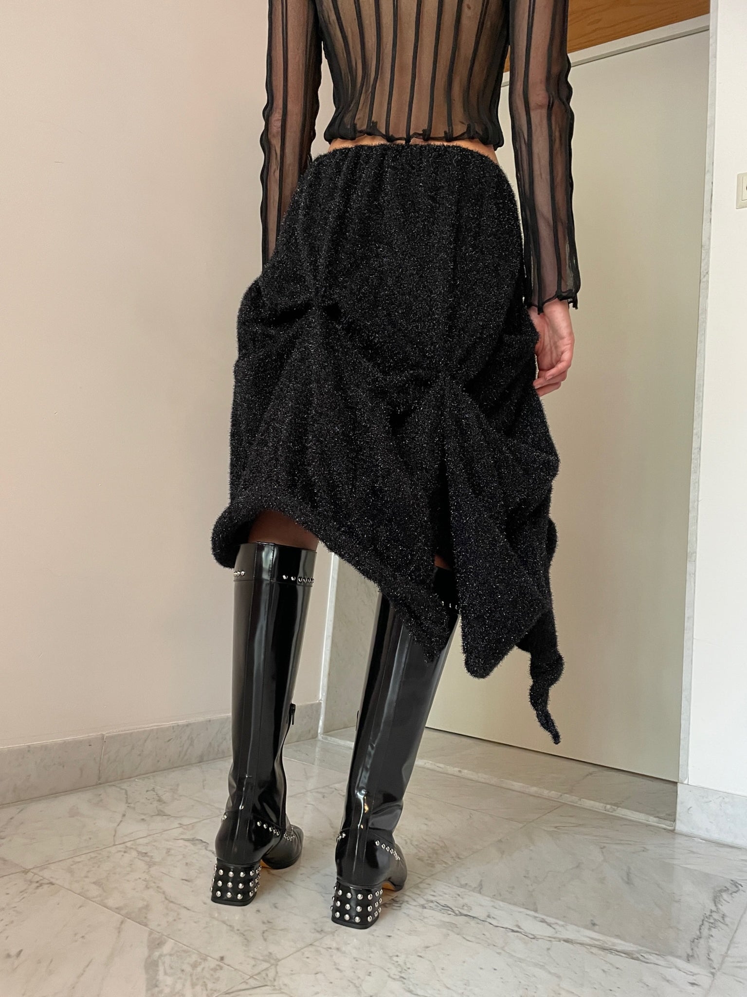 Laura Lurex Skirt, Black