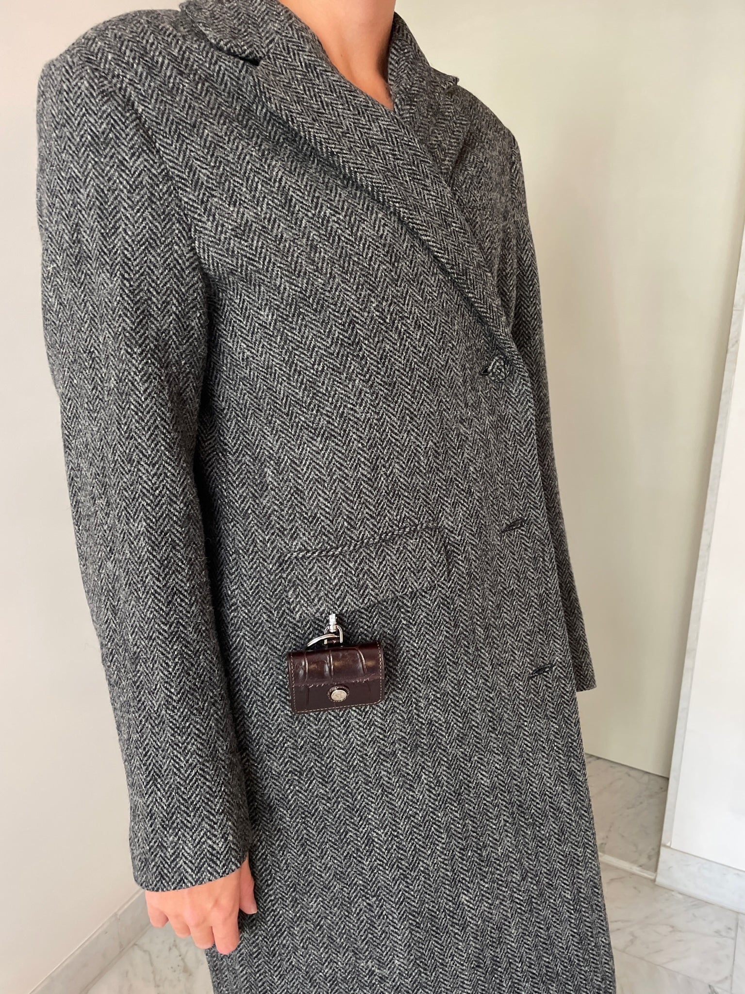 Tia Coat, Grey Herringbone