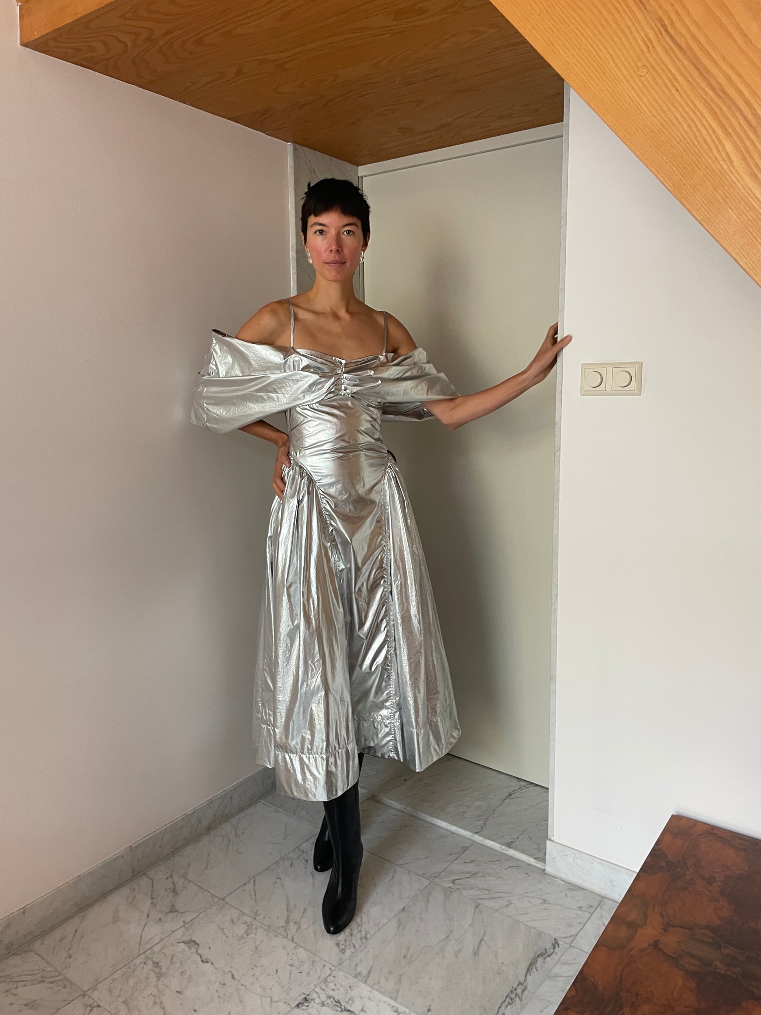 Dora Dress, Silver