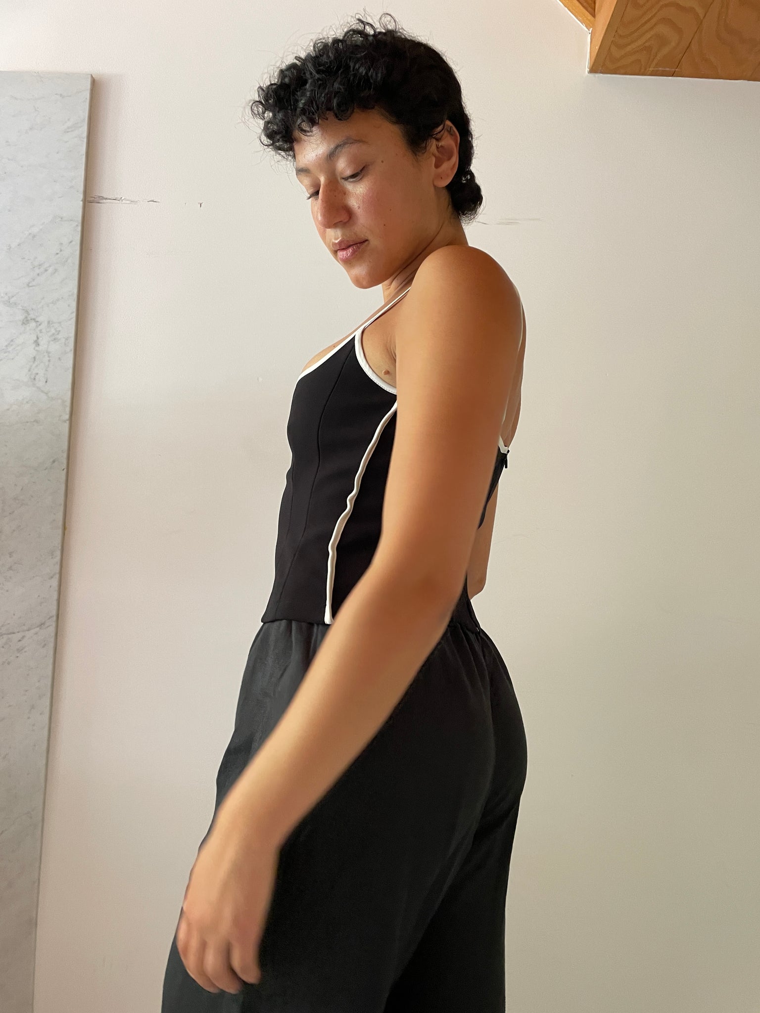 Heart Singlet, Black/White
