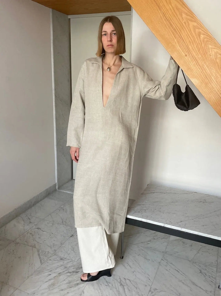 Sandvig Dress, Undyed Linen BASERANGE