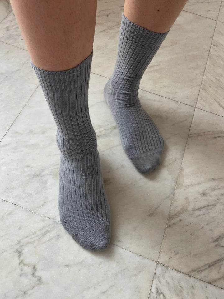 Rib Overankle Socks, Simon Grey BASERANGE