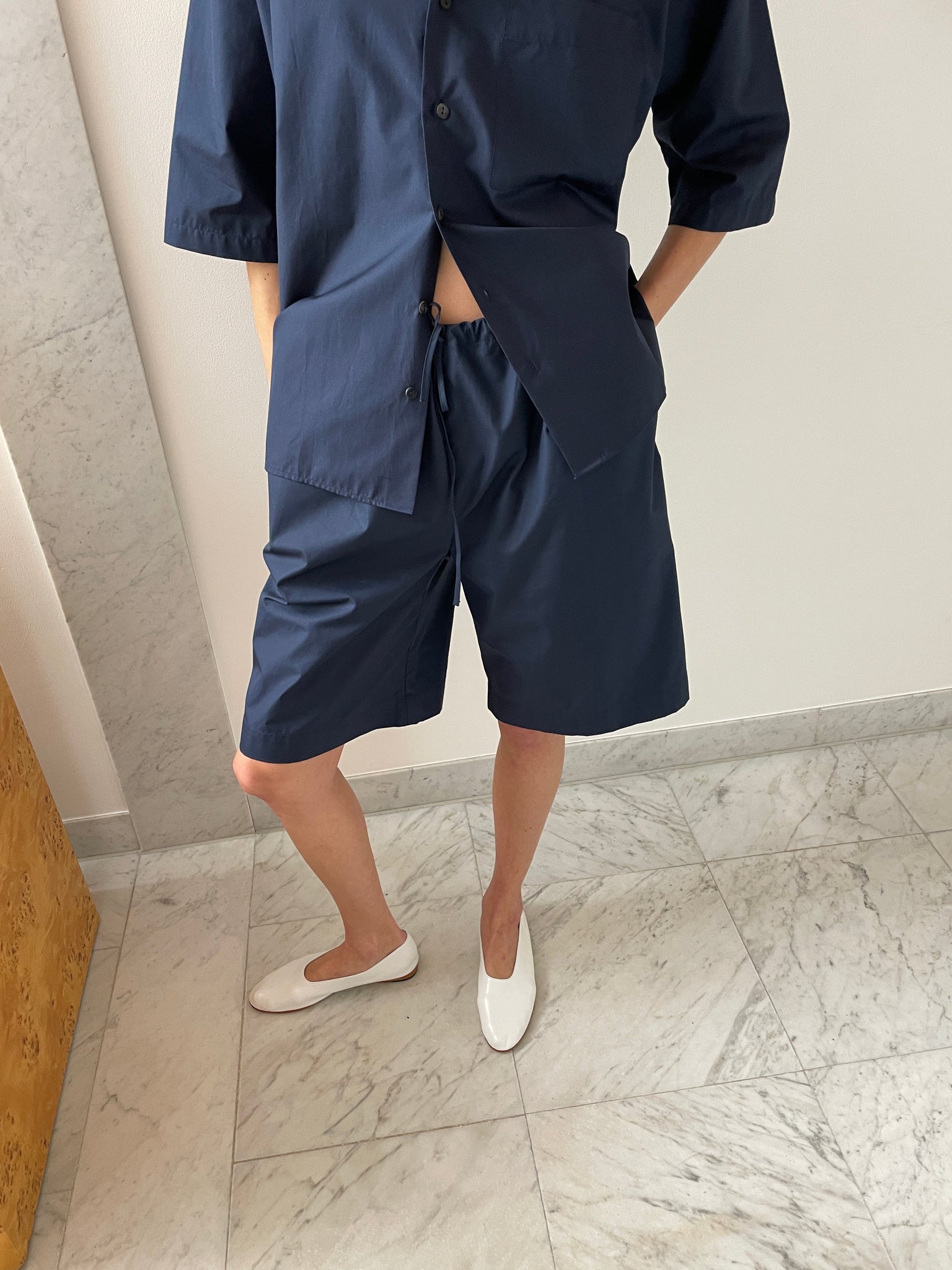 Bermuda Cotton Poplin, Navy