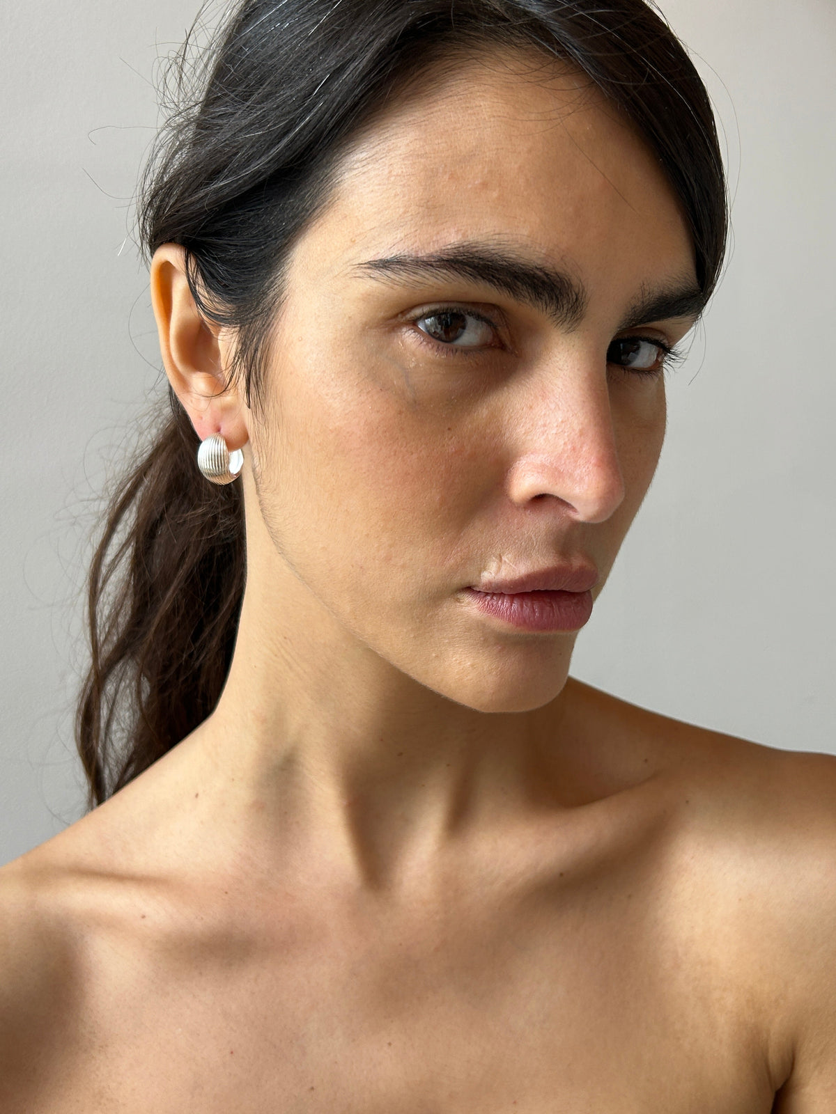 Large Reversible Hinged Hoops, Silver SOPHIE BUHAI