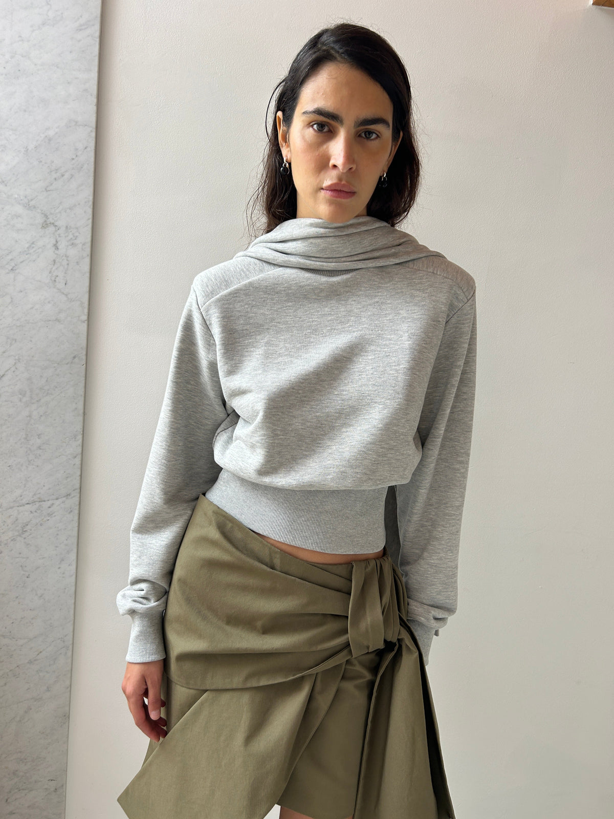 Lia Sweatshirt, Grey Melange Fidan Novruzova