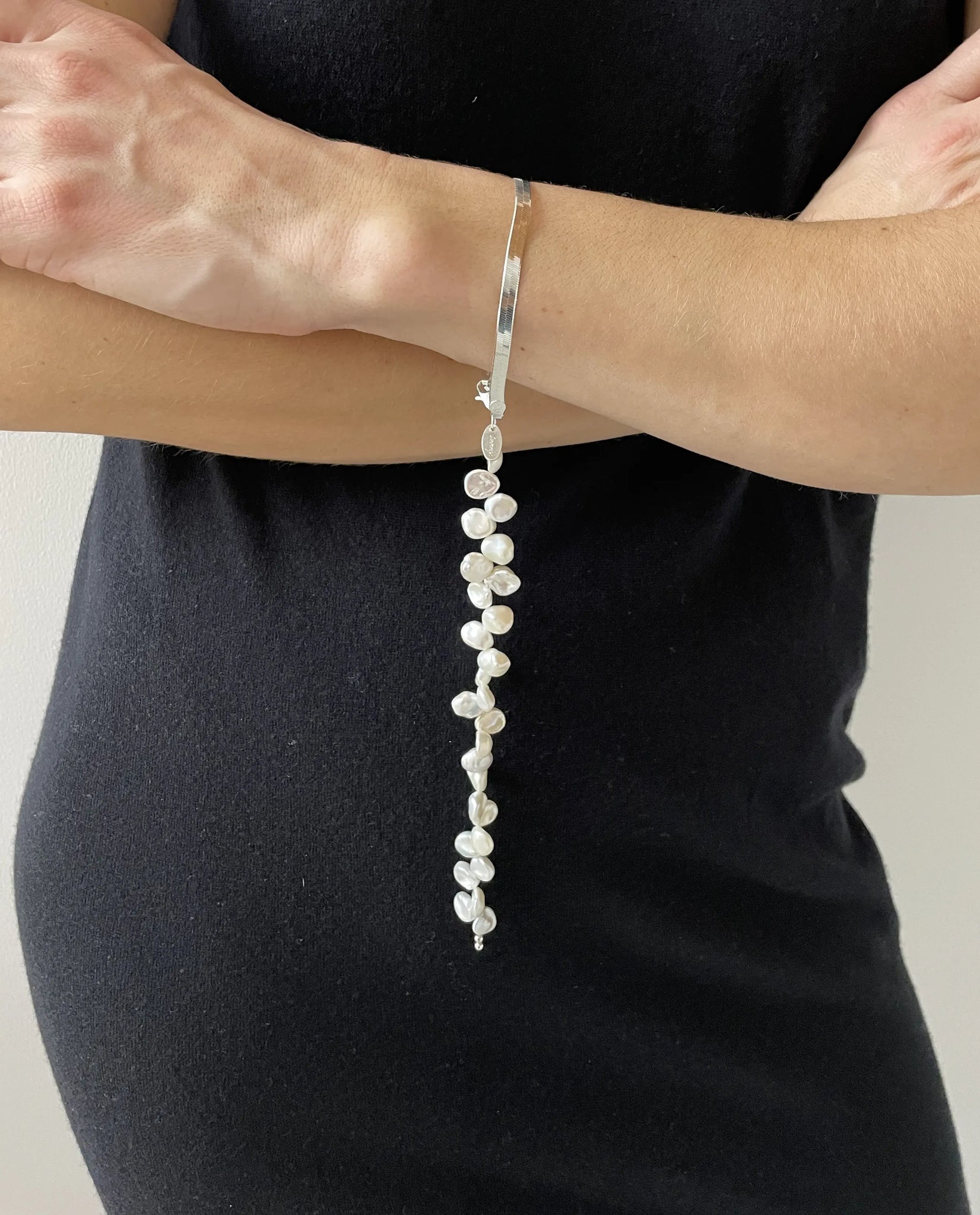Espiral Bracelet, Silver / Pearl SANTANGELO