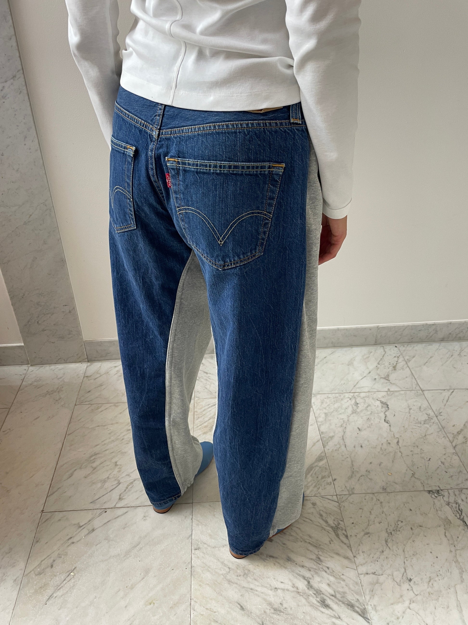 Overjoggingjeans, Lightgrey / Denimblue BLESS