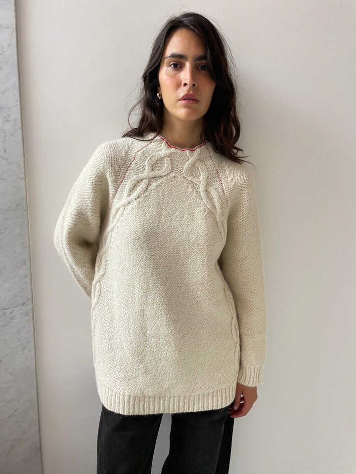 Fisherman's Sweater, Egret ECKHAUS LATTA