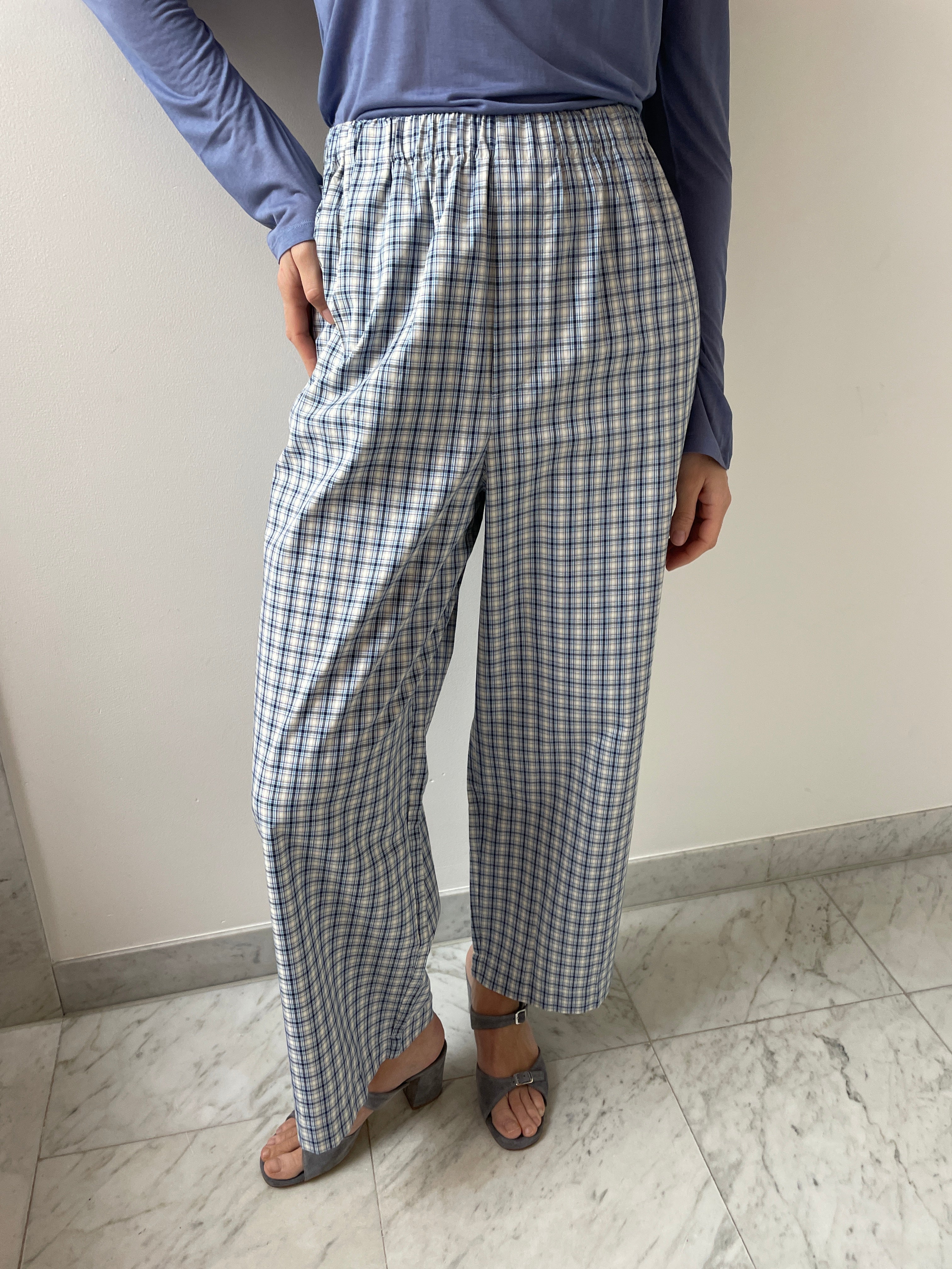 Claude Pants, Blue Check - Carmen Amsterdam