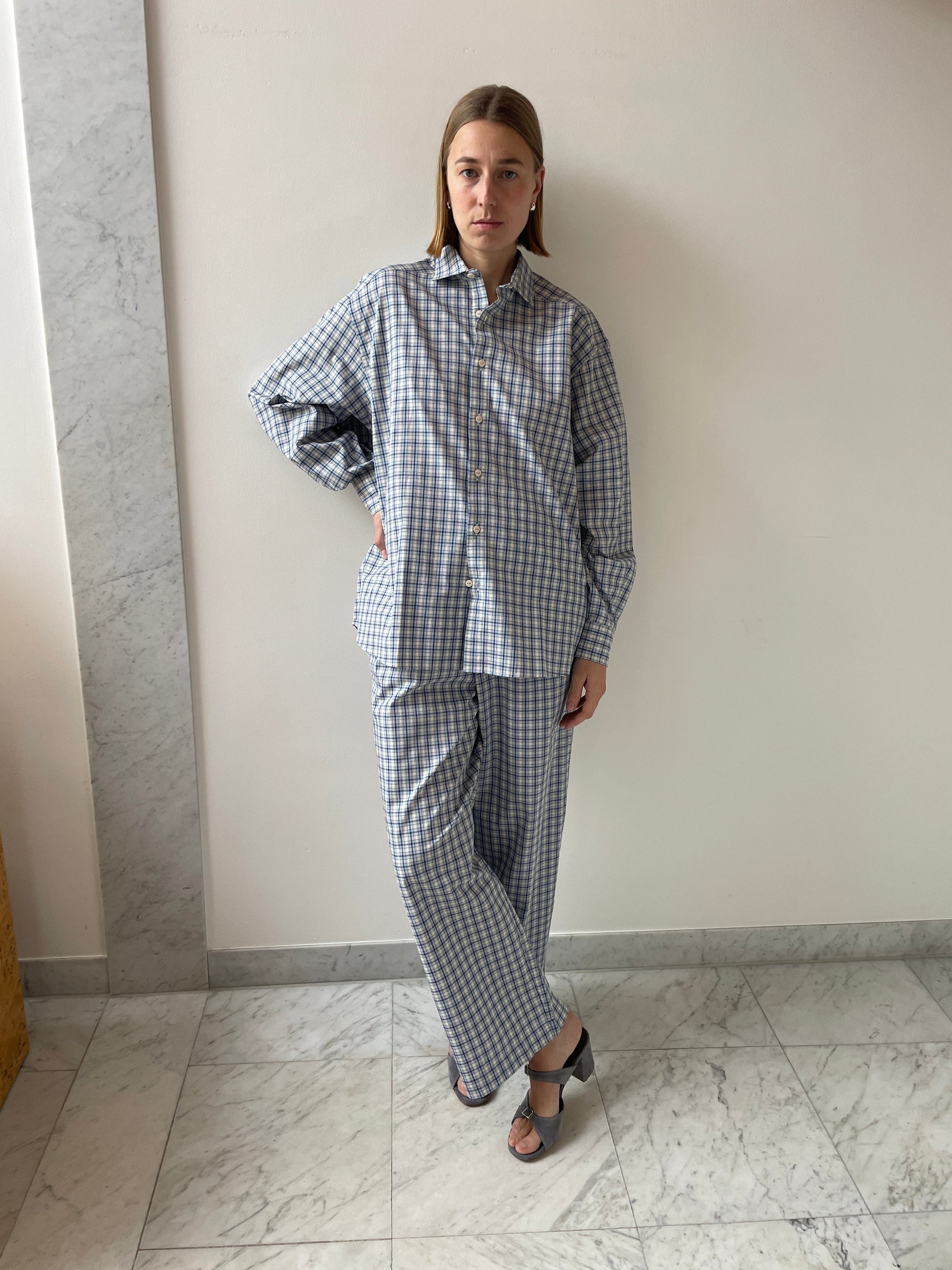 Claude Shirt, Blue Check BASERANGE