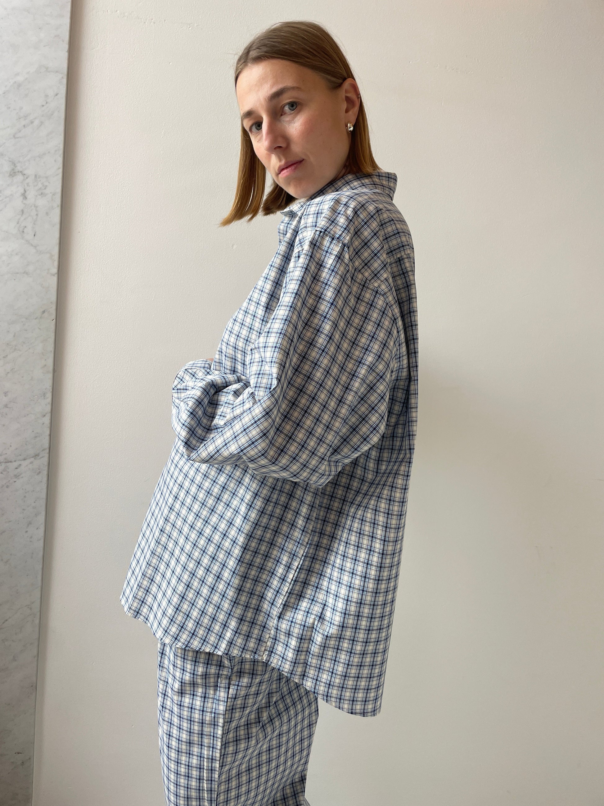 Claude Shirt, Blue Check BASERANGE