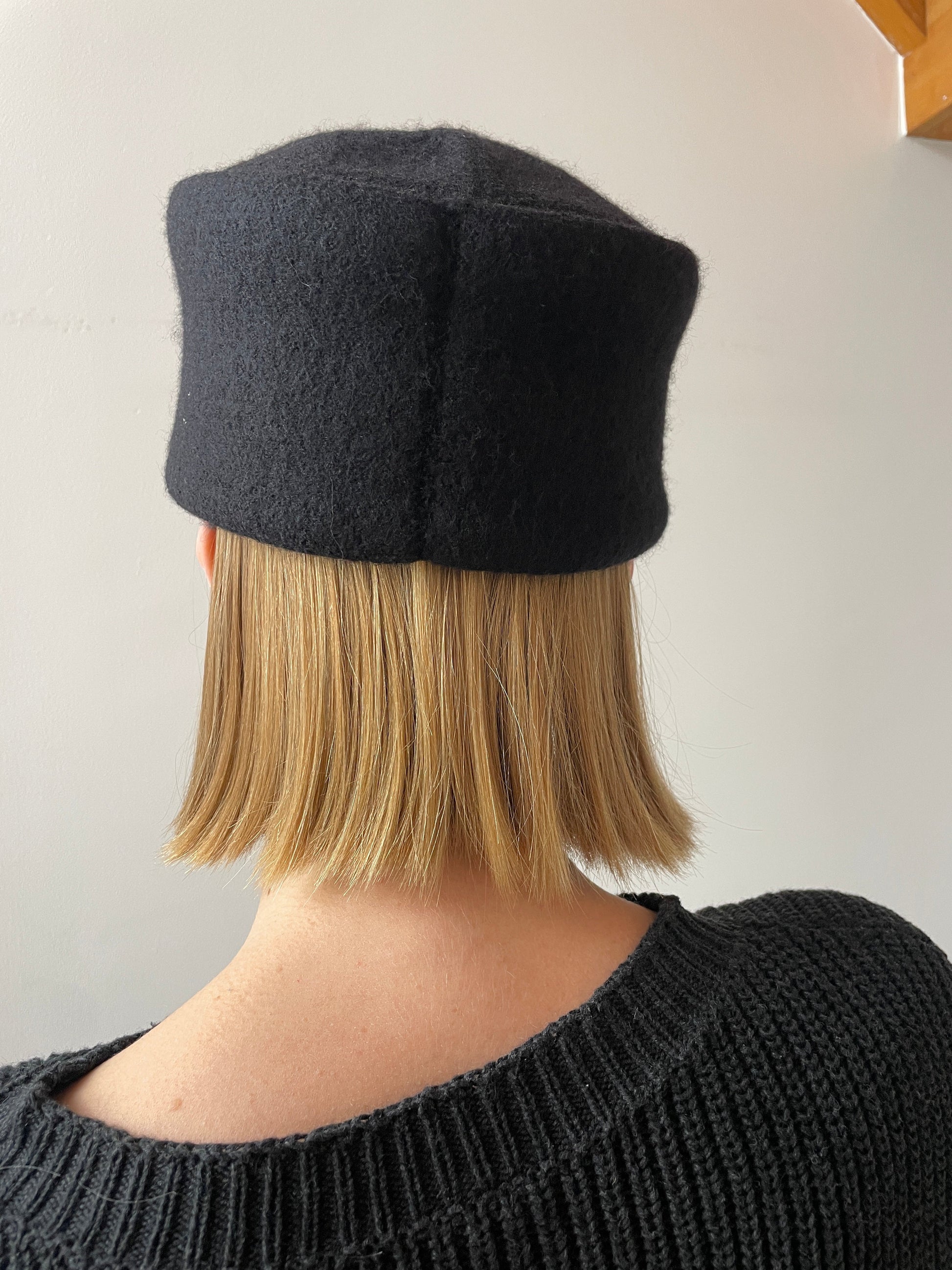 Boiled Wool Cozy Hat, Black PIEN STUDIOS