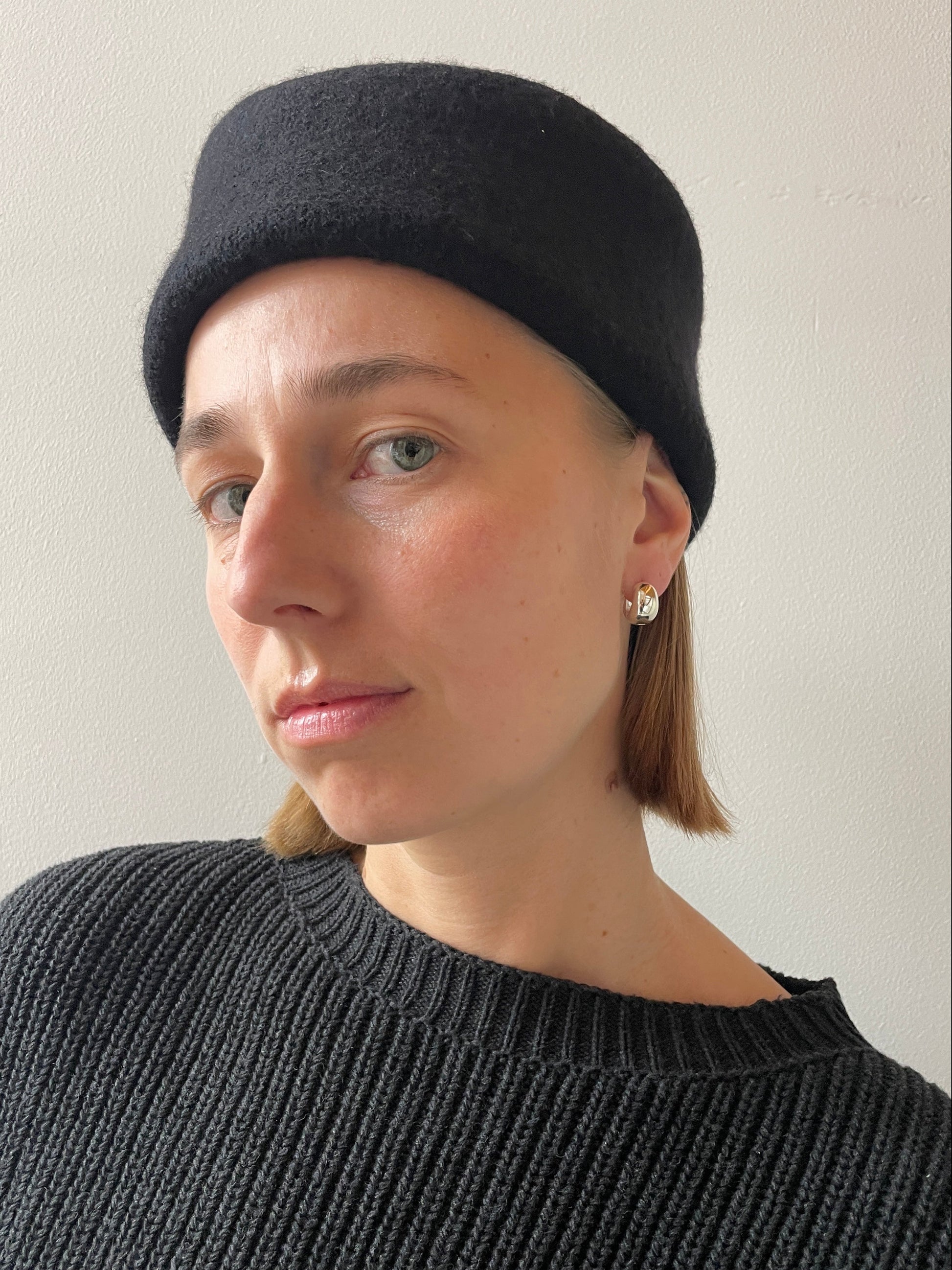 Boiled Wool Cozy Hat, Black PIEN STUDIOS