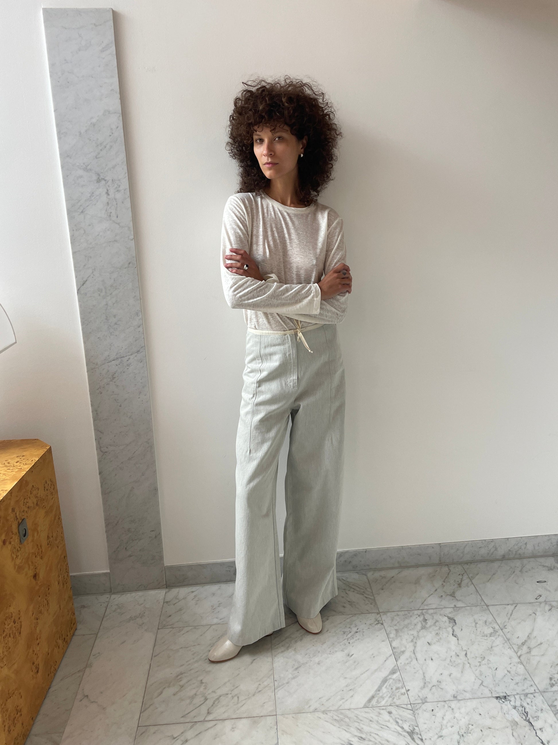 Arthur Pants, Ecru Denim BASERANGE