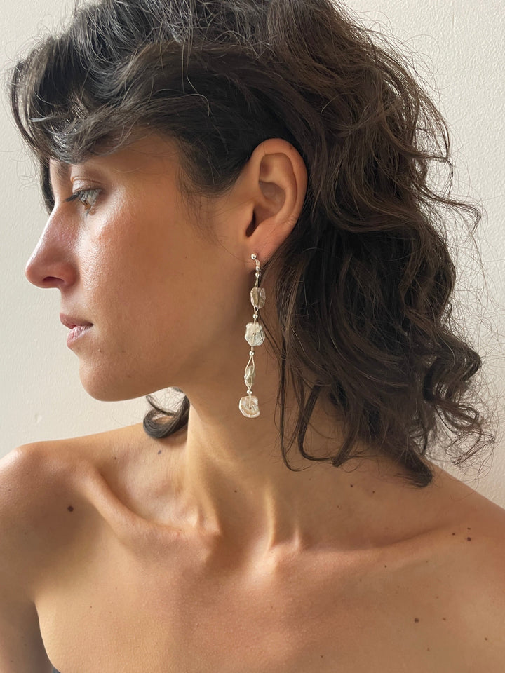 Everything Has an End Earrings, Floating Pearl SANTANGELO