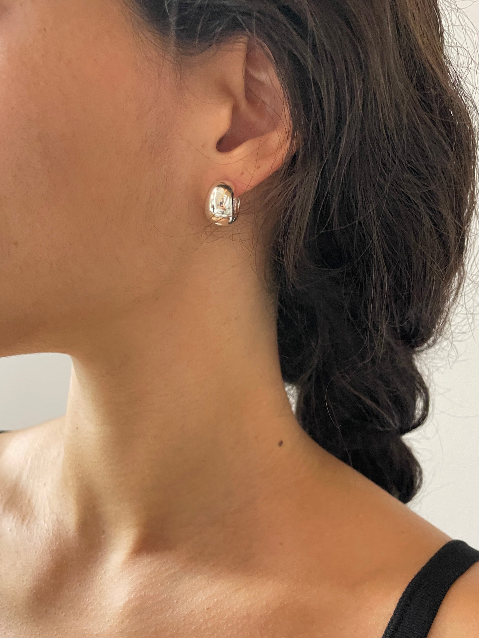 Small Hinged Hoops, Silver SOPHIE BUHAI