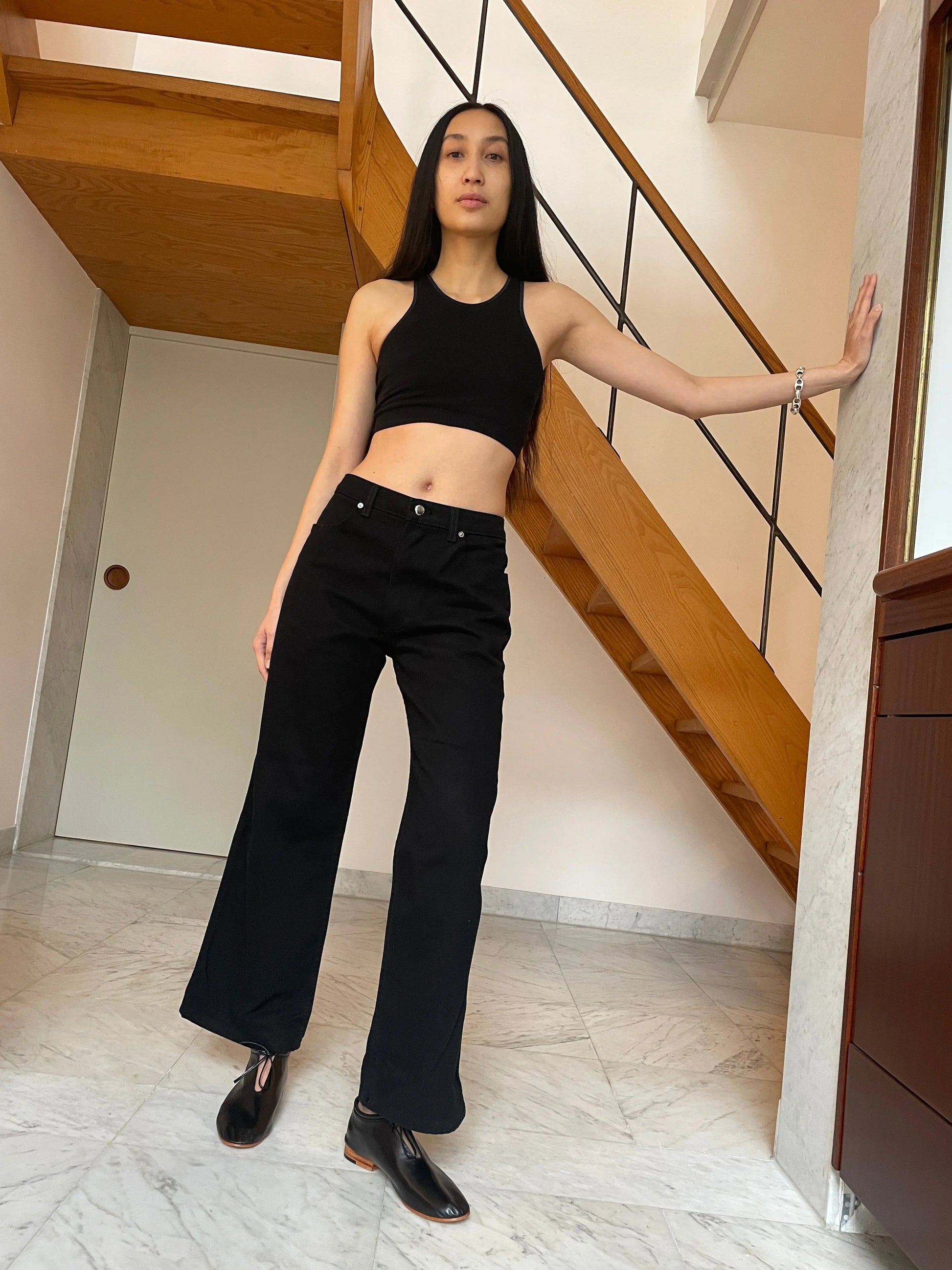 Wide Leg Jean, Almost Black ECKHAUS LATTA